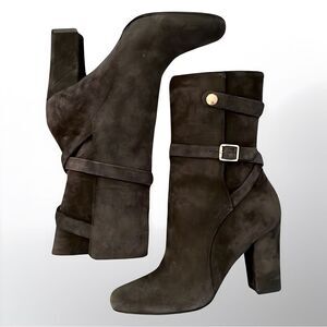 Theory boot jodhpur suede block heel size 38 US 8 like new perfect condition